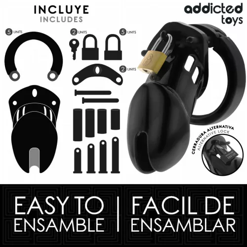 ADDICTED TOYS LOCKED - obsidian pénisz ketrec M méret