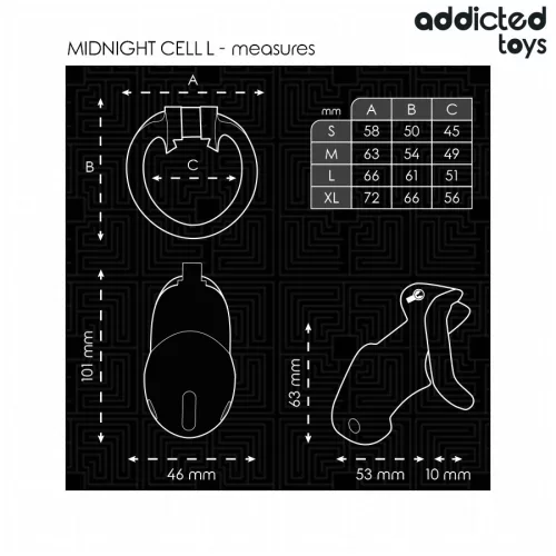 ADDICTED TOYS LOCKED – prémium pénisz ketrec, L méret