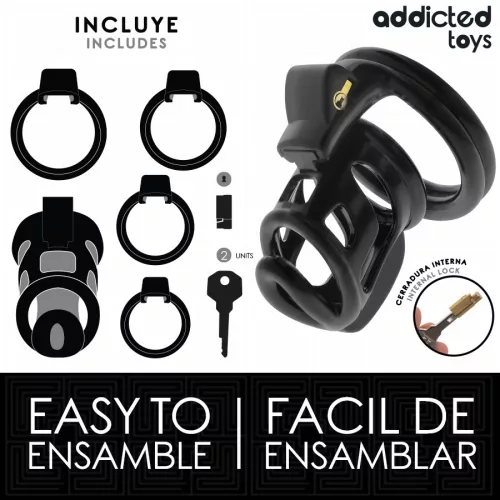 ADDICTED TOYS LOCKED – szilikon pénisz ketrec 8,5 cm