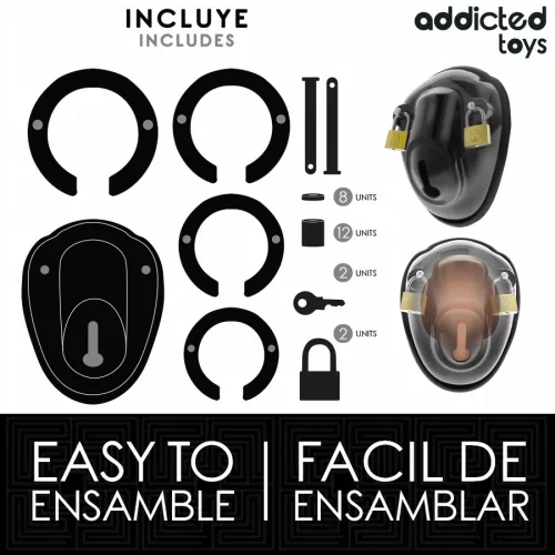 ADDICTED TOYS LOCKED – kulcs nélküli pénisz ketrec 11,5 cm