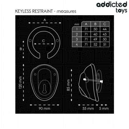 ADDICTED TOYS LOCKED – kulcs nélküli pénisz ketrec 11,5 cm