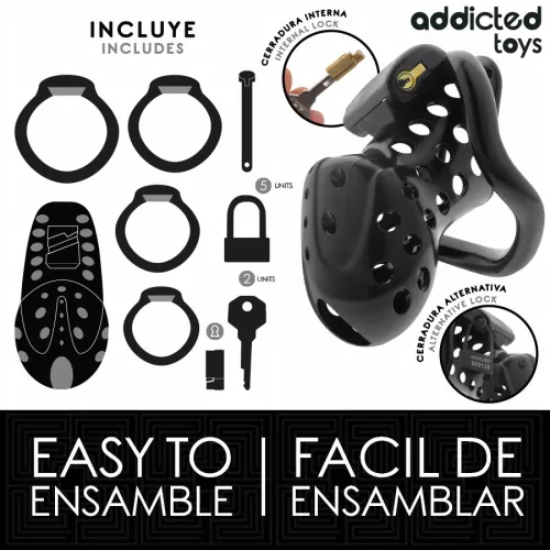 ADDICTED TOYS LOCKED – láncos pénisz ketrec 10,5 cm