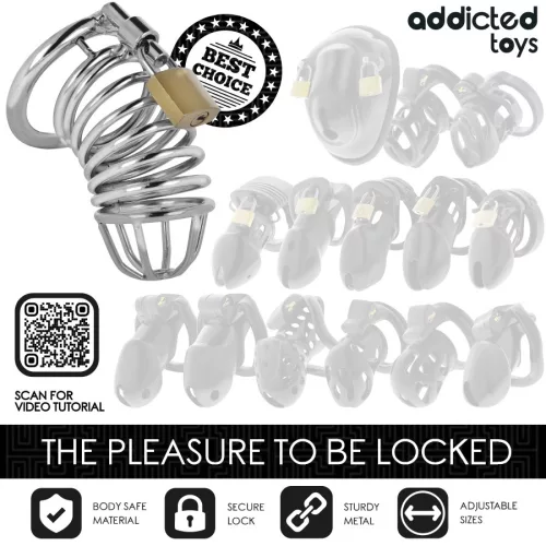 ADDICTED TOYS LOCKED – fém pénisz ketrec M méret
