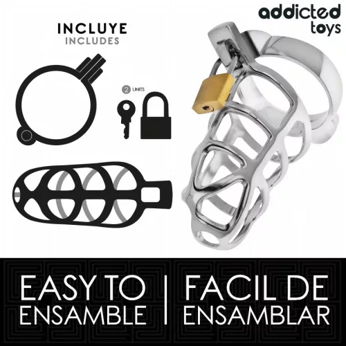 ADDICTED TOYS LOCKED – ezüst fém pénisz ketrec M méret