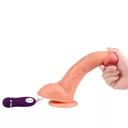 SHEQU - távirányítós vibráló dildó, 24,5 cm