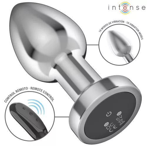 INTENSE - távirányítós fém anális vibrátor 10 rezgési móddal