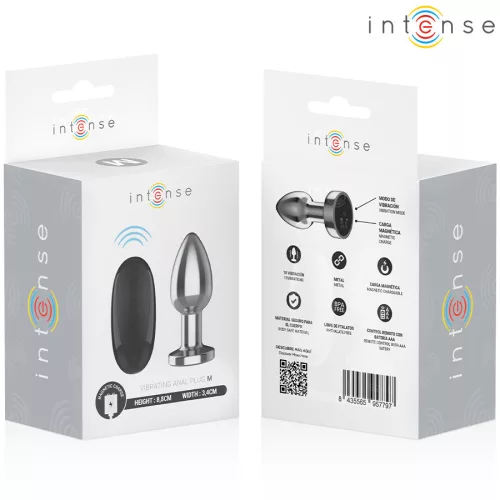 INTENSE - távirányítós fém anális vibrátor 10 rezgési móddal