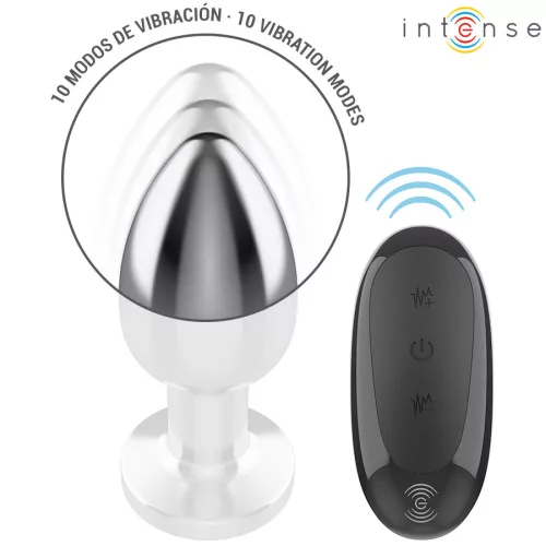 INTENSE - fém anál vibrátor 10 rezgéssel távirányítóval