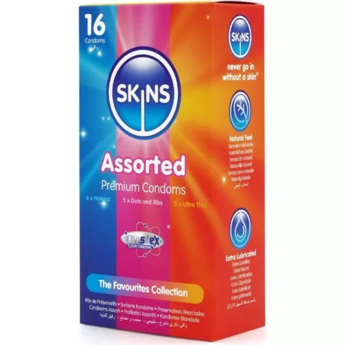 SKINS - prémium óvszer válogatás 16 db-os csomag
