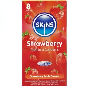 SKINS – eper ízű prémium óvszer 8 db-os csomag