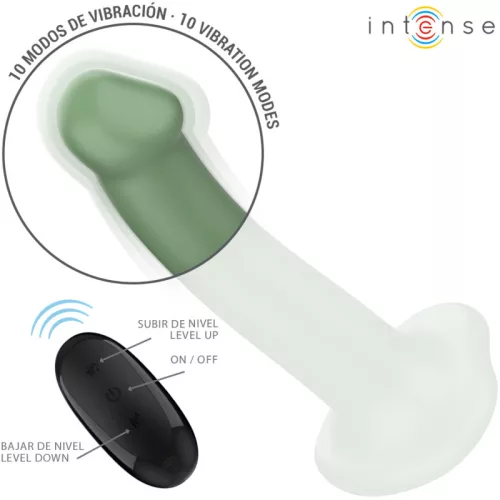 INTENSE Becca – zöld távirányítós vibrátor tapadókoronggal