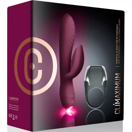 CLIMAXIMUM - L'Amour készlet: nyuszi vibrátor + LED heregyűrű