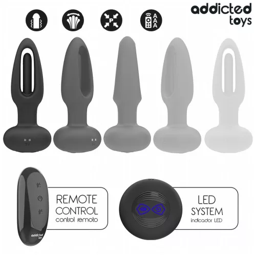 ADDICTED TOYS – vibráló nyelvű anális dugó távirányítóval