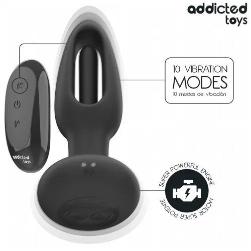 ADDICTED TOYS – vibráló nyelvű anális dugó távirányítóval