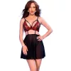CHILIROSE - érzéki babydoll fekete-piros színben