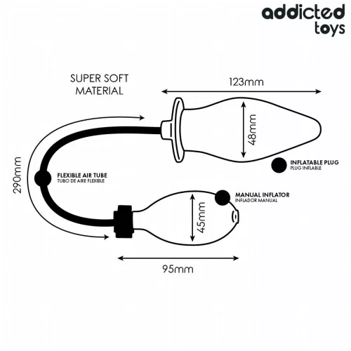 Addicted Toys Anál plug Felfújható, P-pont stimuláló Szilikon fekete