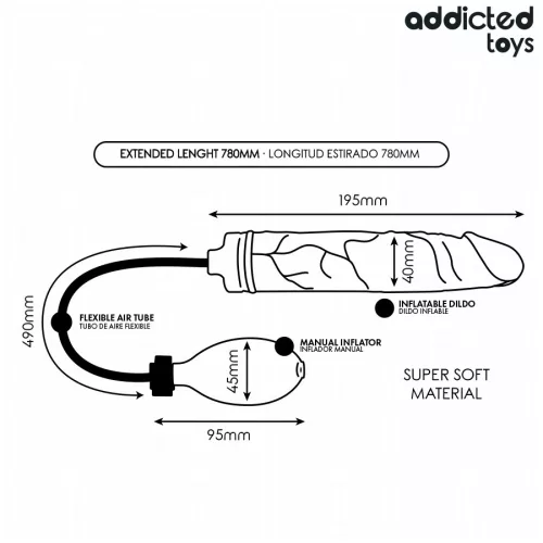 Addicted Toys felfújható dildó állítható méret P-pont stimuláló szilikon
