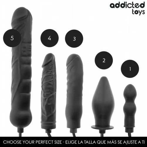 Addicted Toys Anál plug Dupla felfújható, állítható méret fekete