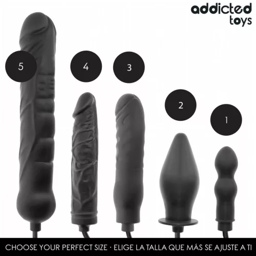 Addicted Toys Dildó Felfújható, Állítható Méret XL Fekete