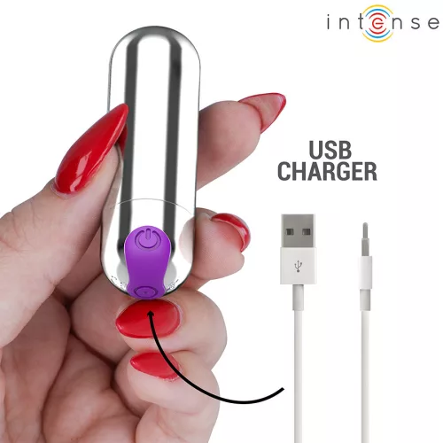 INTENSE KAREN MINI – újratölthető vibráló golyó ezüst színben