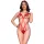Chilirose Body szett csipkével, pántos kiegészítőkkel L/XL piros