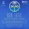 Skins Óvszer Latexmentes Ultra Vékony 57 mm átmérő 4 darabos csomag