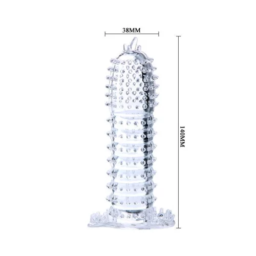 BAILE - Pink stimuláló ponttal ellátott pénisz burkolat 14 cm