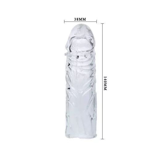 BAILE - púder rózsaszín péniszborító, rugalmas szilikon 13 cm
