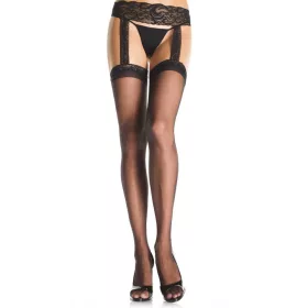 721767 SHEER THI-HI MIT SPITZEN-STRUMPFHALTER O/S BLK