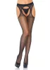 Spandex transparente Hosenträgerstrümpfe O/S – schwarz