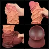 10.5'' Dual layered Platinum Silicone Cock with Rope