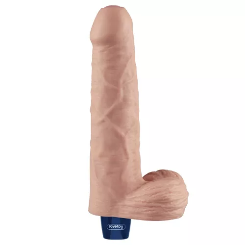 9" REAL SOFTEE Rechargeable Vibrating Dildo (Flesh)