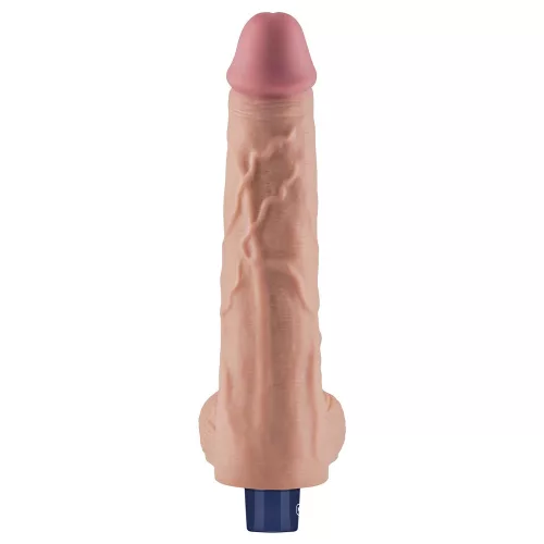 10" REAL SOFTEE Rechargeable Vibrating Dildo(Flesh)