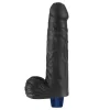 9" REAL SOFTEE Rechargeable Vibrating Dildo(Black)