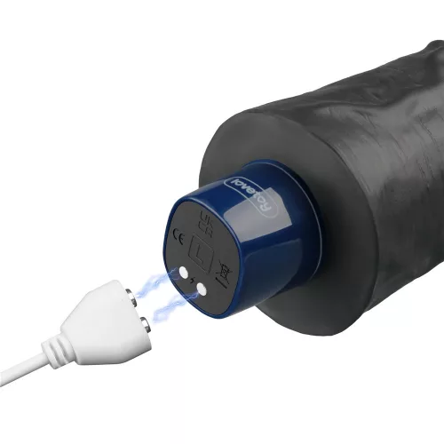 9.5" REAL SOFTEE Rechargeable Vibrating Dildo(Black)