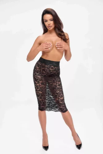 Ambivalence lace up midi skirt  - XL
