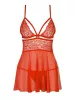 838-BAB-3 babydoll & thong red  S/M