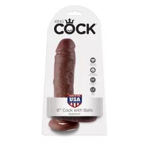 8" Cock with Balls  Brown