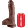 8" Cock with Balls  Brown
