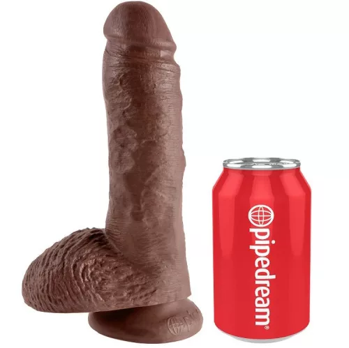 8" Cock with Balls  Brown