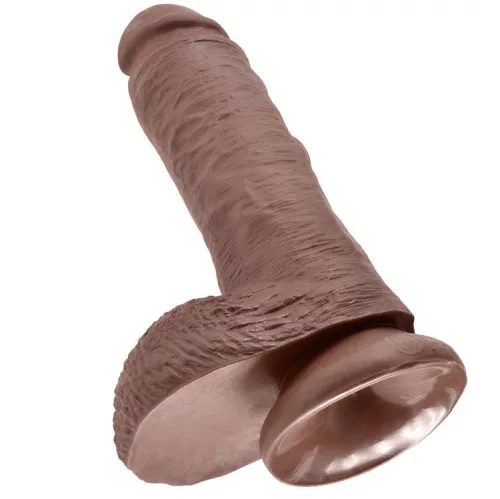 8" Cock with Balls  Brown