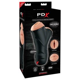 Double Penetration Vibrations Stroker Light/Black