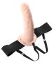 8" hohles Strap-On Licht/Schwarz
