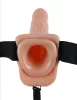 9" Hollow Strap-On with Balls  Light/Black