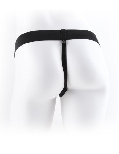 7" vibrierender, hohler Strap-On mit Balls Light/Black