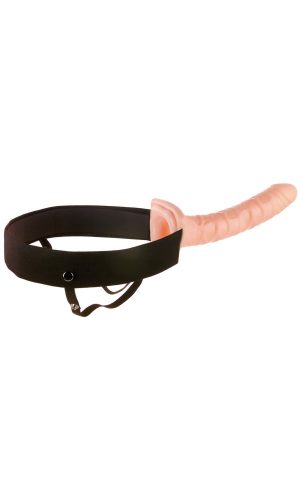 10" hohler Strap-On Licht/Schwarz