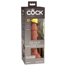 6" Dual Density Silicone Cock  Tan