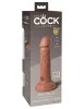6" Dual Density Vibrating Silicone Cock  Tan