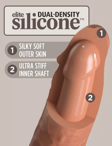 6" Dual Density Vibrating Silicone Cock  Tan