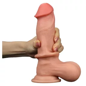   7.8'' Sliding Skin Dual Layer Dong - Whole Testicle
